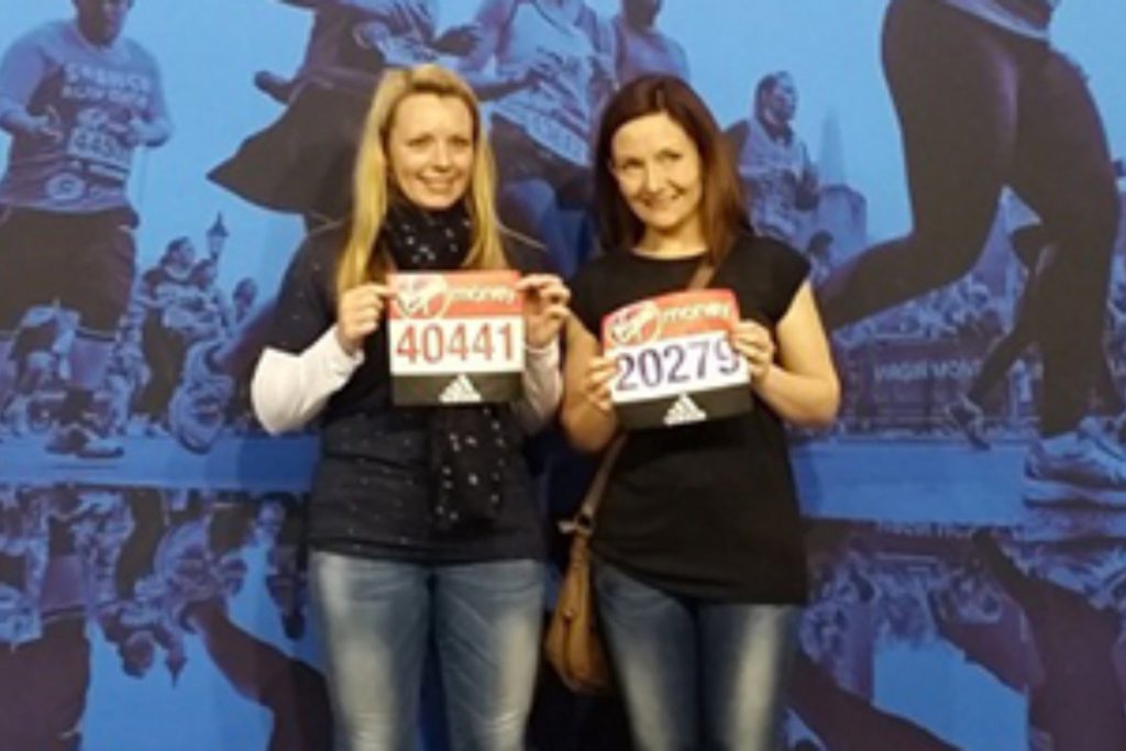 Katy Thorpe and Rachel Whittaker ran the London Marathon